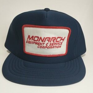 Vintage Monarch Equipment Service Corp Trucker Hat Navy Blue Snapback Foam Cap